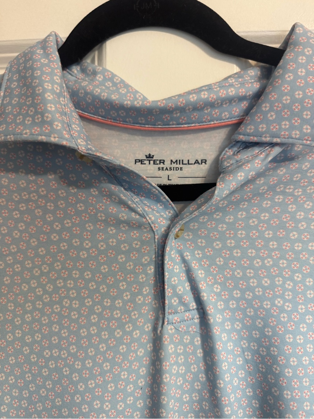 Peter Millar Light Blue Micro-Pattern Polo - Picture 2 of 2